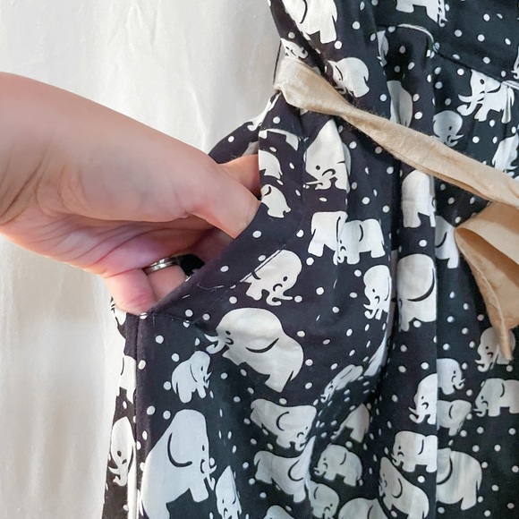 Anthropologie Porridge strapless linen elephant print dress - Picture 3 of 4